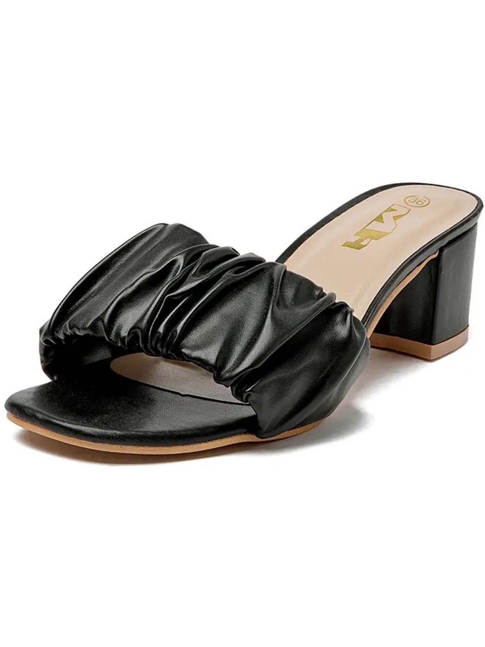 Anne Klein Black Ruched Block Heel